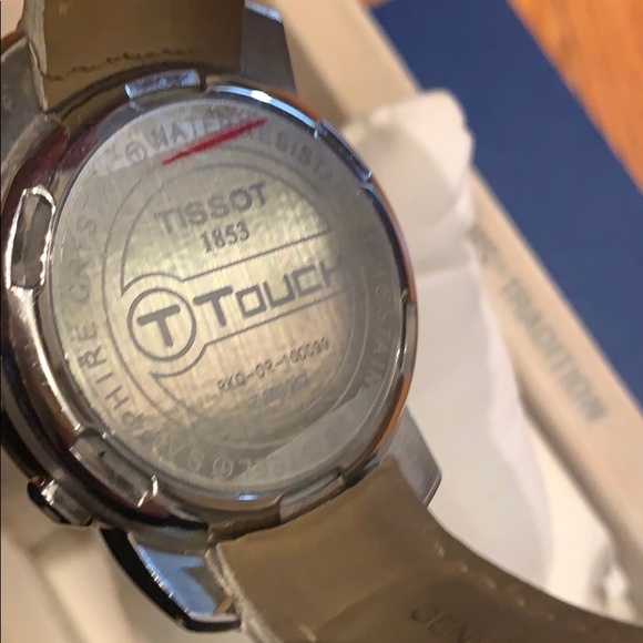 Tissot T touch watch- white leather band main image 4